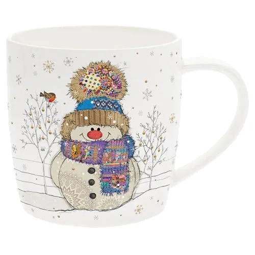 Lesser & Pavey Bug Art Schneemann-Tasse für heiße Getränke, wiederverwendbare Kaffeetassen aus feinem Porzellan für Küche und Zuhause, langlebige bedruckte Teetassen für jeden Anlass, langlebige Tasse
