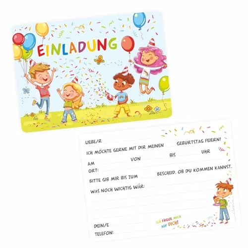 nikima Schönes für Kinder 10 Einladungskarten zum Kindergeburtstag inkl. 10 Briefumschlägen (Kindergeburtstag)