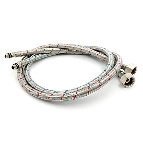 Xcel Home 2x M10 x 1/2 BSP (900mm) Flexible Wasserhahn Verbinder | Küche/Basin Monobloc Wasserhahn Verbinder | 304 Edelstahl Flexi-Rohranschlüsse mit kurzen männlichen Enden