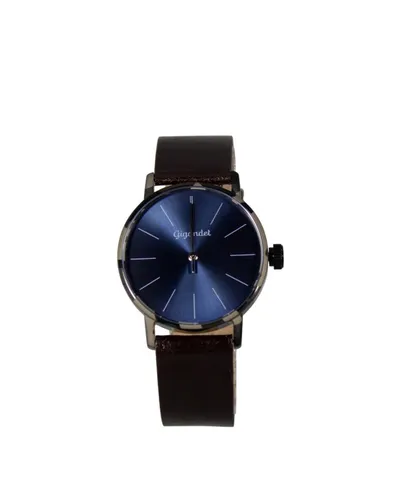 Gigandet Quarzuhr Armbanduhr Damen Quarz Edelstahl Lederband Schwarz Blau G43-032