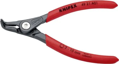 Knipex 49 21 A01 Seegeringzange Passend für (Seegeringzangen) Außenringe 3-10 mm Spitzenform (Details) abgewinkelt 90°