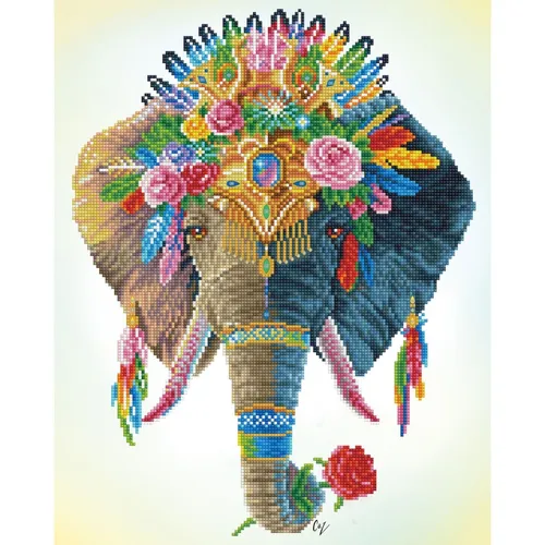 DIAMOND DOTZ DD11.002 - Boho Elefant 5D Diamond Painting Set - Malen & Zeichnen: Kreativset mit 13.596 funkelnden Diamantsteinen für beeindruckende Kunstwerke. Ideal für Erwachsene und Kinder ab 8 Jahren. Einfache Anwendung mit spezieller Klebetechnik für herausragende Ergebnisse.
