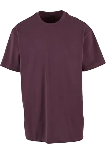 Build Your Brand Herren T-Shirt Heavy Oversize Tee, Basic T-Shirt für Männer, Oversized Fit, Baumwolle, XXL, plumpurple
