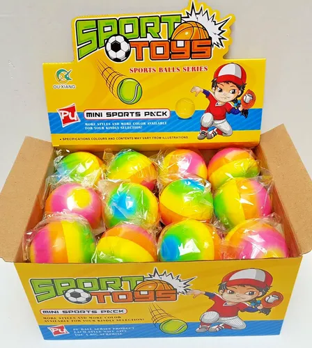 Softball Regenbogen, Bälle, 7,5 cm, Spielball, Rainbow, Pool, Mitgebsel 12 x