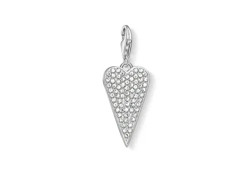 THOMAS SABO Charm-Einhänger 1568-051-14 - Charm-Anhänger aus 925 Sterlingsilber mit funkelndem Zirkonia-Herz, ideal für individuelle Schmuckkreationen und ein echter Blickfang.