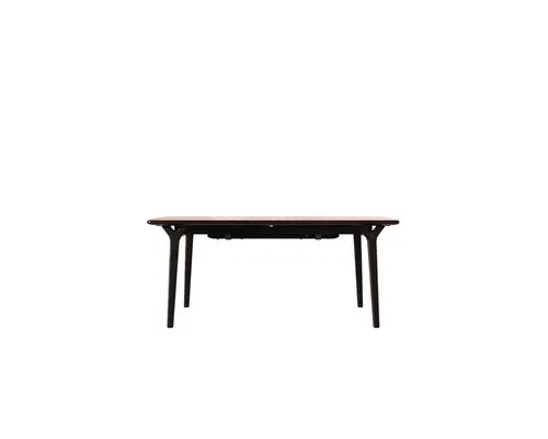 Tikamoon Esstisch Ausziehtisch Clara aus massiver Eiche schwarz - Der elegante Ausziehtisch Clara aus massiver, schwarz gebeizter Eiche bietet Platz für 6 bis 12 Personen. Mit einem cleveren Ausziehmechanismus und einem modernen Design ist er ideal für gesellige Runden. Maße: H. 75 x B. 180 cm.