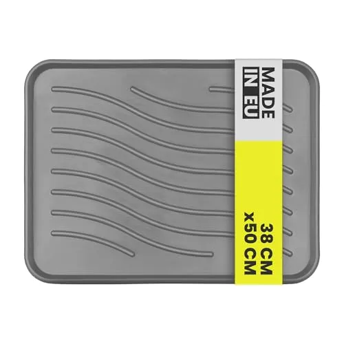 Bestlivings Schuhabtropfschale (Anthrazit) mit hohem Rand (50x38x2,5cm) Schuhablage - wasserdichte Schuhwanne - Aptropfunterlage für Schuhe, Schuhmatte für Haus Garten