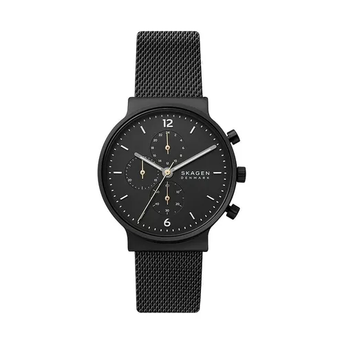 Skagen Herrenuhr SKW 6762 - Elegante Armbanduhr - Armbanduhren für Herren mit schwarzem Edelstahlarmband, 50 m wasserdicht und stilvollem mattem Gehäuse. Ideal für den modernen Mann!