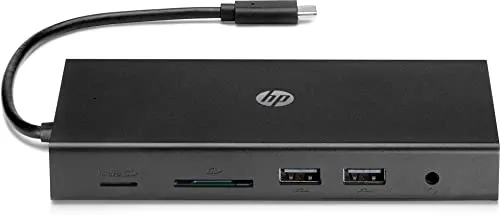 HP USB-C Reisehub - vielseitiger USB C Hub mit HDMI, VGA, RJ-45 und 6 Anschlüssen, ideal für unterwegs und perfekte Erweiterung für PCs
