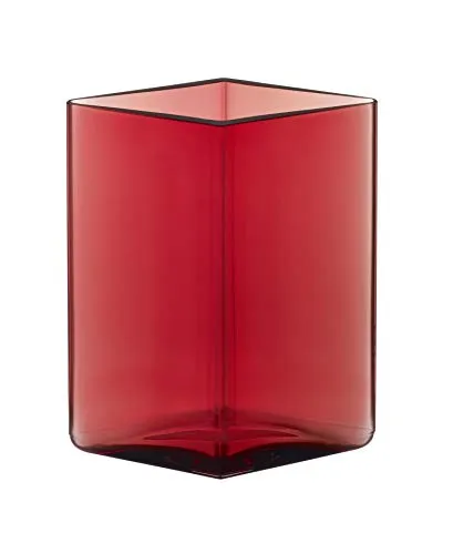 Iittala Ruutu Vase 11,5 cm x 14 cm in rot von Iittala