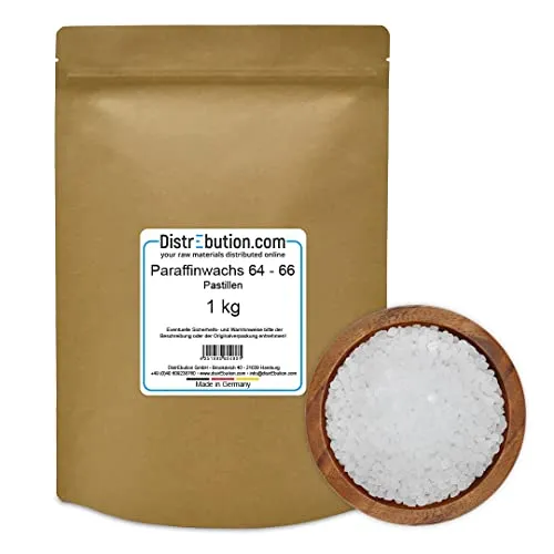 Paraffin Wachs 64-66 °C in Pastillen - Hochschmelzendes Wachs - Paraffinwachs für Kerzenwachs & technische Anwendungen - Qualitätswachs 1 kg