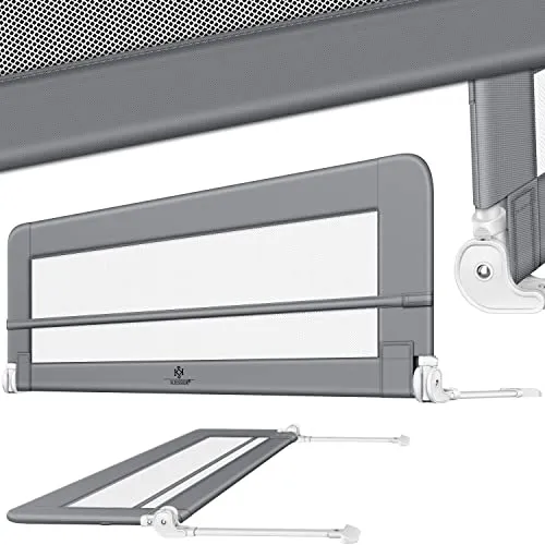 KESSER® Bettgitter 150 cm – Klappbares Bettschutzgitter für Kinder - Baby Bettgitter mit extra hoher Sicherheit von 42 cm, faltbar und ideal für unruhige Schläfer. Passend für Kinder- und Elternbetten, einfach zu montieren und perfekt zum Mitnehmen.