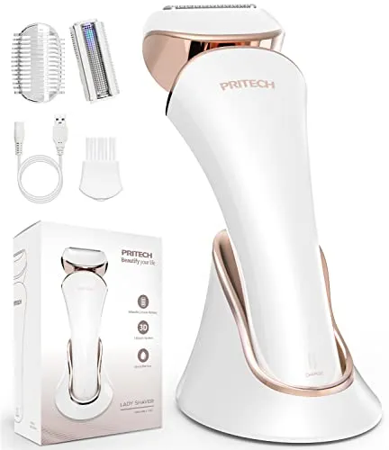 PRITECH Elektrischer Damenrasierer, kabellos und wiederaufladbar