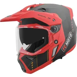 FC-Moto Merkur Pro Air Enduro Helm, schwarz-rot, Größe L - Motorradhelm mit 2 Schalengrößen, kratzfestem Visier und Vorbereitung für Pinlockscheibe – ideal für Enduro-Fahrer, die Sicherheit und Komfort schätzen.