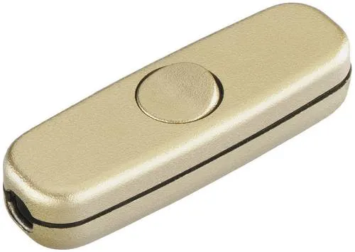 InterBär 5055-010.01 Schnurschalter Gold 1 x Aus/Ein 3A 1St.