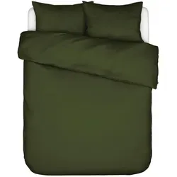 Essenza Satin Bettwäsche-Garnitur Minte in Moos 200x200 - Bettwäsche aus 100% Baumwollsatin, hautfreundlich und weich. Verleihen Sie Ihrem Schlafzimmer einen eleganten Look mit der hochwertigen Minte-Kollektion.