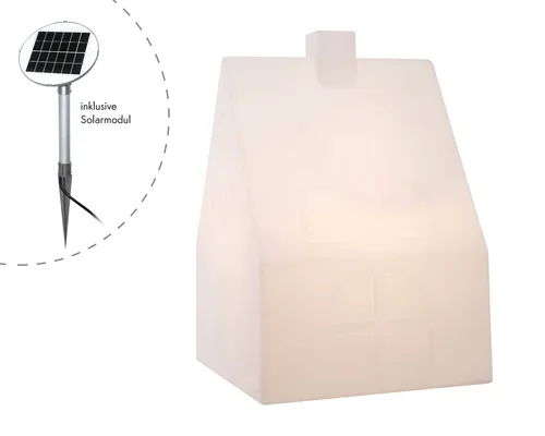 seasons design Shining House Solar LED Weihnachts-Laterne 60 cm - Lampen, stilvolle Weihnachtsdeko mit Solarmodul für gemütliches Licht innen und außen, wetterfest und nachhaltig produziert in Deutschland.