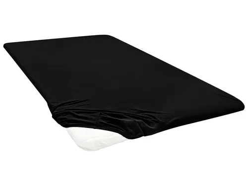 Biberna Premium Jersey-Elasthan Spannbettlaken für Topper (Schwarz, 180 - 200 x 200 cm) - Spannbetttücher für Topper und Boxspringbetten, mit 5 % Elasthan für faltenfreien Sitz und rundum Gummizug. Pflegeleicht, waschbar bis 60 °C, bügelfrei und schadstoffgeprüft nach Oeko-Tex®.
