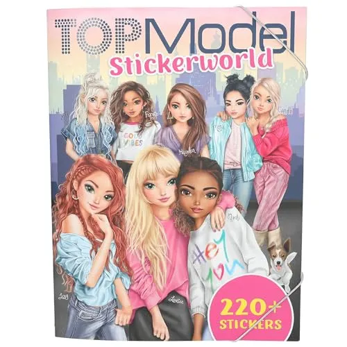 Depesche 13423 TOPModel Stickerworld - Stickerbuch mit 16 detaillierten Hintergrundseiten und 6 Seiten Accessoire Aufklebern