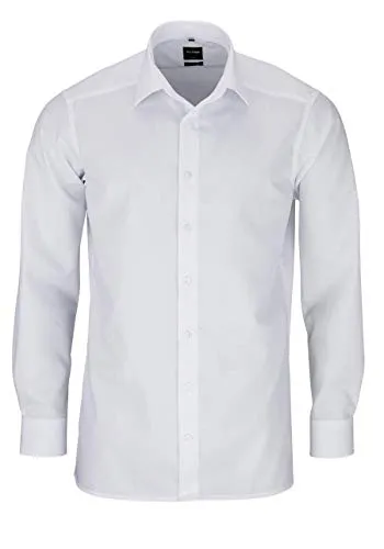 OLYMP Slim Hemd Langarm - Elegantes Herrenhemd in Weiß, Größe XL - Herrenhemden mit modernem Schnitt, 100% Baumwolle und bügelfrei. Ideal für Business und Freizeit, sorgt für einen stets gepflegten Look.