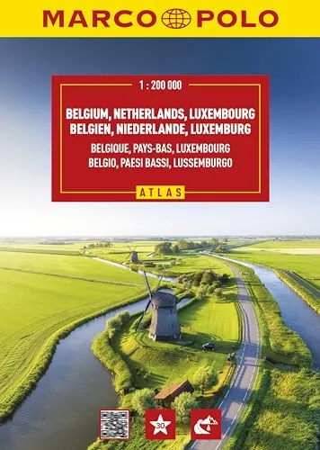 MARCO POLO Reiseatlas Benelux 1:200.000: Belgien, Niederlande, Luxemburg - Straßenatlas und Autoatlas mit Europa in 1:4,5 Mio. Spiralbindung