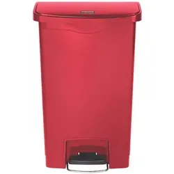 Rubbermaid Tret Abfalleimer Slim Jim 50 Liter rot - Haushaltszubehör: Robuster und platzsparender 50 Liter Abfalleimer mit Tretmechanismus für hygienische Nutzung, ideal für Küchen und Büros.