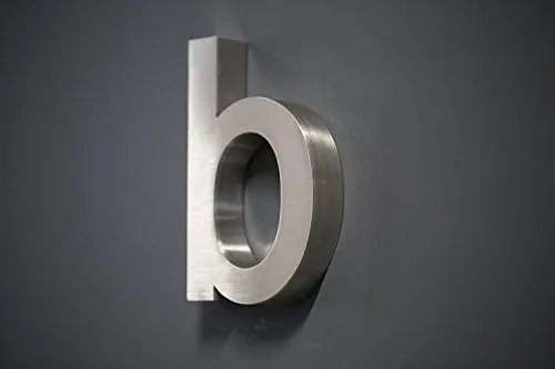 Lüllmann Premium Edelstahl Hausnummer 3D Design Arial - Moderne Hausnummer aus gebürstetem V2A Edelstahl, 3D Design, wetterfest und extrem stabil. Individuelle Auswahl der Zahlen für eine stilvolle Aufwertung Ihrer Immobilie.