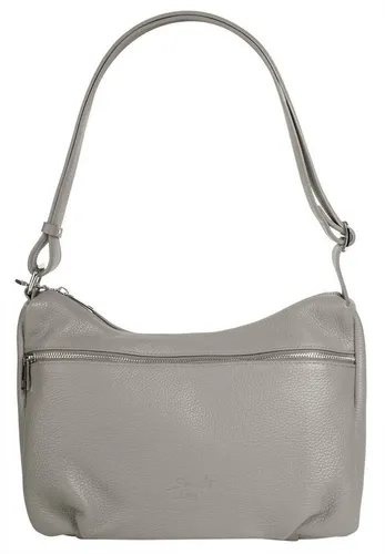 Samantha Look Shopper Damen 021851 grau - Handtasche aus 100% Rindleder mit minimalistischen Design, ideal für jeden Anlass. Mit zahlreichen Fächern und einem verstellbaren Schultergurt für optimalen Komfort.