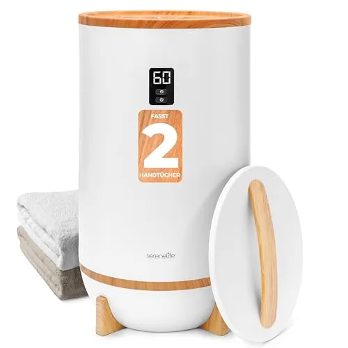 SereneLife Handtuchtrockner Elektrisch mit Timer für 2 Handtücher - Sonstige Badausstattung – Mobiler Handtuchwärmer mit Timer für schnelle Erwärmung in nur 15 Minuten, energiesparend und mit Überhitzungsschutz für höchste Sicherheit.