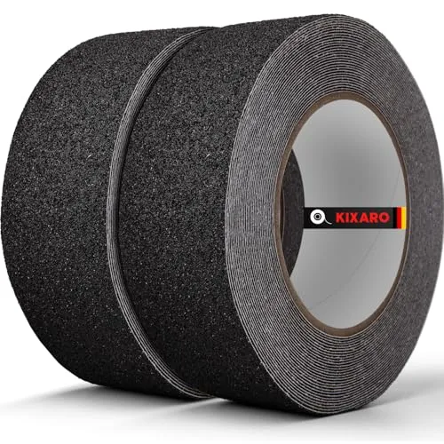 Anti Rutsch Klebeband Treppe 2er 10mx5cm Schwarz Anti Slip Tape Außen und Innen Antirutschband Selbstklebend absperrband Anti-rutsch-aufkleber für Rutschfeste Treppenstufen Bodenmarkierungsband Boden