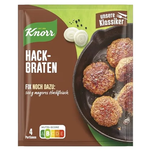 Knorr Fix für Hackbraten Würzmischung 70g - Kräuter-Gewürzmischung mit natürlichen Zutaten für einen würzigen Hackbraten, einfach und schnell zubereitet für ein köstliches Familienessen.