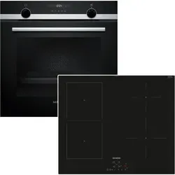 Siemens Herdset mit Induktionskochfeld und Hydrolyse-Backofen 60 cm