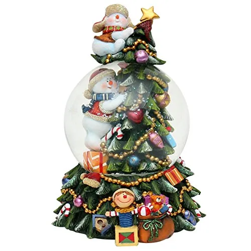 Dekohelden24 Schneekugel mit Tannenbaum und Spieluhr - Schneekugel mit festlichem Tannenbaum, spielt eine bezaubernde Melodie und bringt winterlichen Zauber in jedes Zuhause.