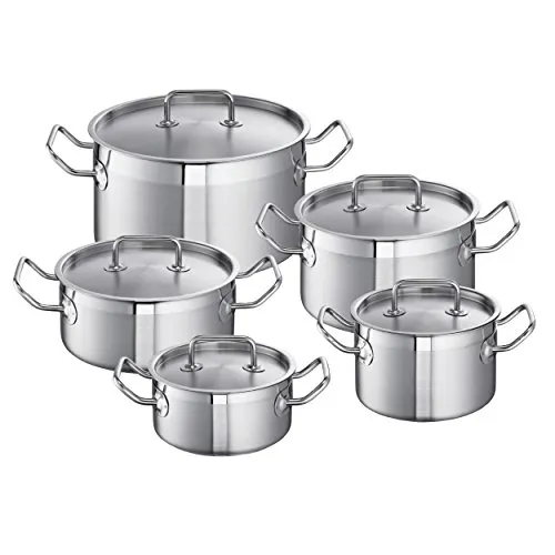 Schulte-Ufer Set 450 450 Topf Mega-Set Profi-Line i, Kupferboden, 5tlg, Edelstahl, Silber