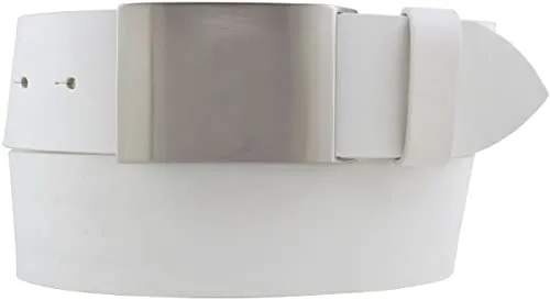 BELTINGER Gürtel aus Vollrindleder 5,0 cm | Jeans-Gürtel für Herren 50mm | Jeansgürtel mit Koppel | Weiß 80cm