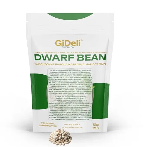 GiDeli Weiße Bohnen Getrocknet 5 kg - proteinreich, natürliche Hülsenfrüchte ohne Zusätze - ideal für Suppen, Eintöpfe, Salate - Küche, Gastronomie, Catering