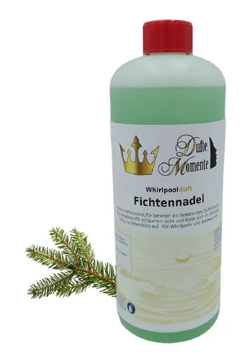 Dufte Momente Badezusatz Fichtennadel 1000ml - Badezusätze für Whirlpool und Badewanne, vegan, ohne Tierversuche und mit 100% naturreinen ätherischen Ölen für ein belebendes Dufterlebnis.