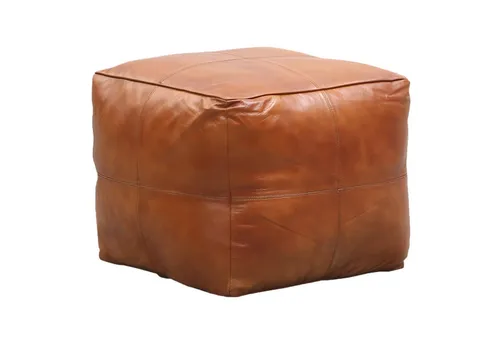 Vintage Pouf Sitzkissen Hocker aus Leder Fjord - Hocker aus echtem Ziegenleder, handgefertigt und vielseitig einsetzbar – ideal als Gaming Stuhl, Fußhocker oder Meditationskissen für maximalen Komfort.