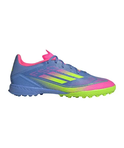 adidas F50 League TF Herren Fussballschuhe – Blau/Pink/Lime, Größe 41 1/3 - Fußballschuhe für Kunstrasen, Hart- und Aschenplätze, mit leichtem Fiberskin Obermaterial und Sprintgrid Print für ultimativen Speed und Traktion.