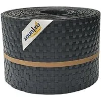 zaunzu Sichtschutzstreifen Rattan für Doppelstabmatten - UV-beständig Anthrazit 10x 2,55m - Zaunelemente mit 10 Einzelstreifen in Rattan-Optik für modernen Sichtschutz. Einfache Montage ohne Clips und 2 Jahre garantierte Farbechtheit.