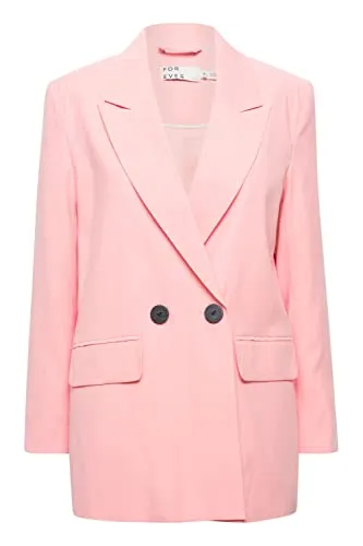 b.young BYFVELENA Damen Blazer Longblazer Jacke mit Reverskragen und Knopf Regular Fit, Größe:40, Farbe:Quartz Pink (141714)