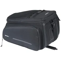 Basil Move Gepäckträgertasche MIK - Wasserabweisend & Nachhaltig - Fahrradtaschen, erweiterbares Volumen von 10-26L und hergestellt aus recyceltem Polyester, ideal für Einkäufe und Pendelstrecken.