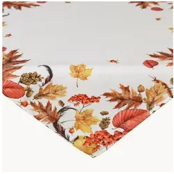 texpot Tischdecke Druckmotiv Herbstblätter Herbst Blätter (1-tlg) weiß quadratisch | 110 cm x 110 cm