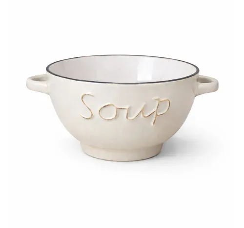WestCraft Suppenschale Landhaus Suppenschüssel mit Griff Schüssel für heisse Suppen 650 ml, Keramik, (1-tlg), auch für Nudeln, Reis, Desserts, Salate, Suppen, Haferflocken Porridge