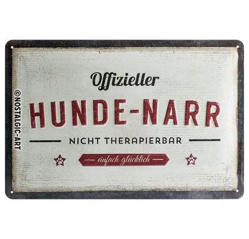 Nostalgic-Art Metallschild Blechschild 20 x 30cm - PfotenSchild - Hunde-Narr