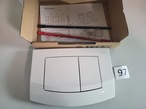 TECE Ambia WC Betätigungsplatte - Antibakterielle Zweimengentechnik in Weiß - Sanitärinstallation: Hochwertige Betätigungsplatte für TECE-Spülkästen mit antibakterieller Oberfläche und gummigepufferten Tasten für eine leise Betätigung.