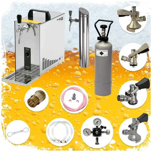Lindr PYGMY 25 Bierzapfanlage Komplettset - Leistungsstarke Bierzapfanlage mit 35 l/h, ideal für Partys und Veranstaltungen. Kompaktes Design und Edelstahlmaterial sorgen für Langlebigkeit und ansprechende Optik.