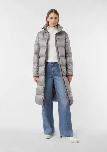 comma Wintermantel Outdoor-Mantel grau 38 EU - Schimmernder Daunenmantel mit Stehkragen, ideal für kalte Tage. Hochwertige Materialien sorgen für Wärme und Komfort im Alltag.