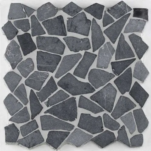 Mosaikfliese Marmor Bruch 30 x 30 cm schwarz Mosaikfliese