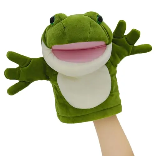 lilizzhoumax Frosch Handpuppe Kuscheltier Tier Kawaii Niedliches Rollenspiel interaktives Früherziehungsspielzeug für Kinder Geschenk für Kinder perfekt für Puppentheater